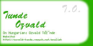 tunde ozvald business card